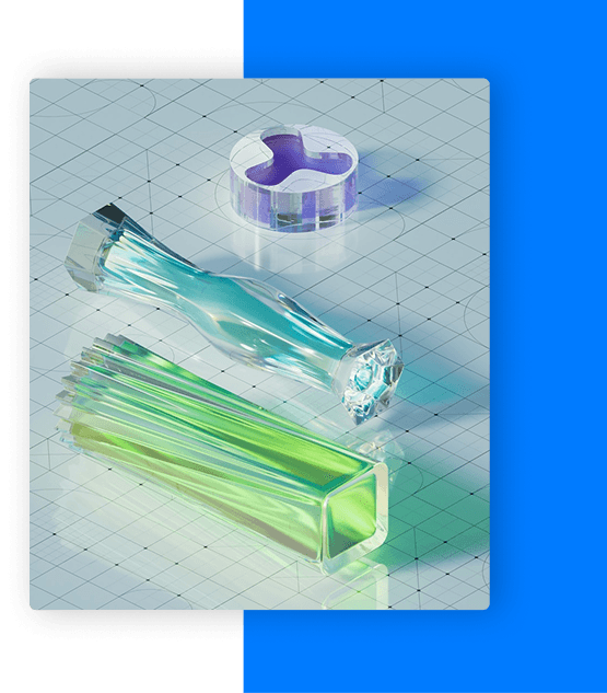 Abstract 3D shapes representing medical devices and healthcare products